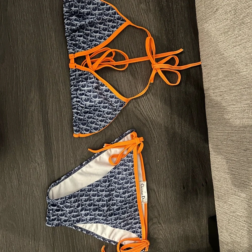Dior Navy and Orange Bikini - Picture 1 of 4